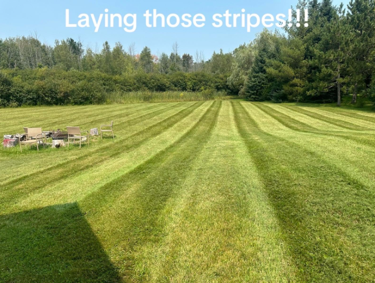 Wide-lawn stripe showcase